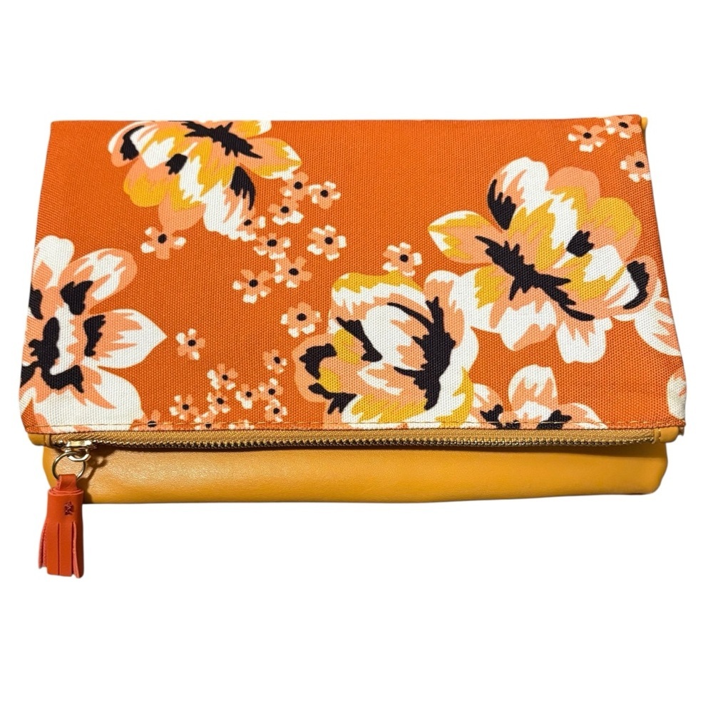 Rachel Pally Orange Blossom Reversible Vegan Zippered Clutch - GUC